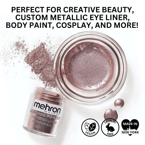 Vista 7 de Mehron Polvo metálico de maquillaje (0.17 oz) con líquido mezclador (1 oz) (LAVANDA)