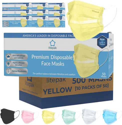 Vista 9 de 500 cubrebocas desechables de alta calidad, suave, alambre de nariz de 3 capas