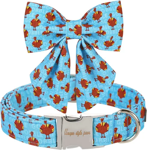 Vista 129 de Unique style paws - Collar para perros con corbatín, collar ajustable para perros y gatos, pequeño, mediano y grande