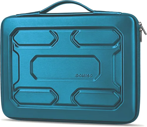 Vista 17 de DOMISO Funda para laptop de 13.3 pulgadas con asa, bolsa para computadora a prueba de golpes, funda protectora impermeable EVA para portátiles
