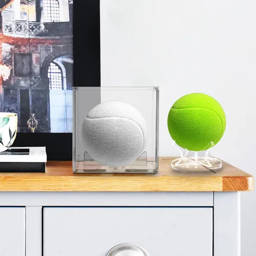 Vista 4 de Kisangel 2 juegos de soporte de béisbol vitrina de pelota de golf exhibe acrílico vitrinas para recuerdos de béisbol, béisbol con autógrafo