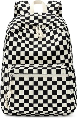 Vista 13 de mibasies Linda mochila escolar y de pana preppy para niñas Arco beige