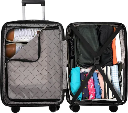 Vista 3 de Vince Camuto - Carrito rígido extensible y ligero con ruedas giratorias dobles, Azul tinta, 28-Inch