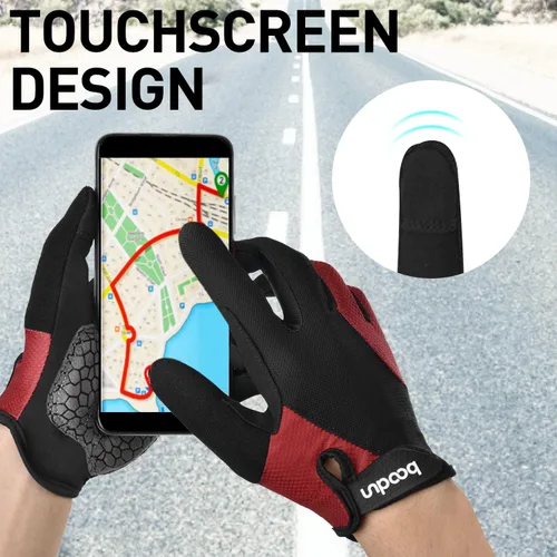 Vista 4 de Arcweg Guantes de ciclismo de dedo completo que absorben los golpes y antideslizantes guantes de bicicleta de montaña para hombres y mujeres guantes