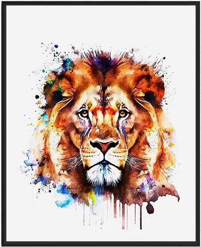Vista 22 de WIldlife - Póster impreso de pez pescador, impresiones abstractas de animales de acuarela, obras de arte de naturaleza para sala de estar