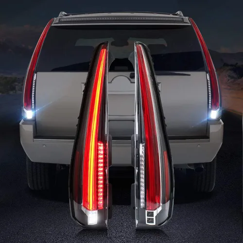 Vista 4 de Ensamble de luces traseras con pantalla LED VLAND para Cadillac Escalade SUV de 3ª generación 2007 2008 2009 2010 2011 2012 2013 2014