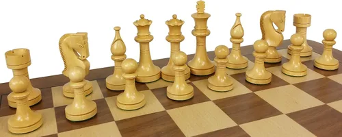 Vista 4 de Double Queens Acacia Staunton Wood Russian Knight Juego de ajedrez para hombre, sin tablero