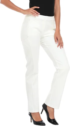 Vista 2 de HDE Pantalones de yoga para mujer pierna recta pantalones de meter con 8 bolsillos