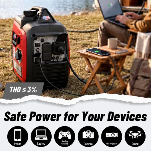 Vista 4 de ALL-Power Portable 3300W Inverter Generator RV Ready CO Sensor para uso
