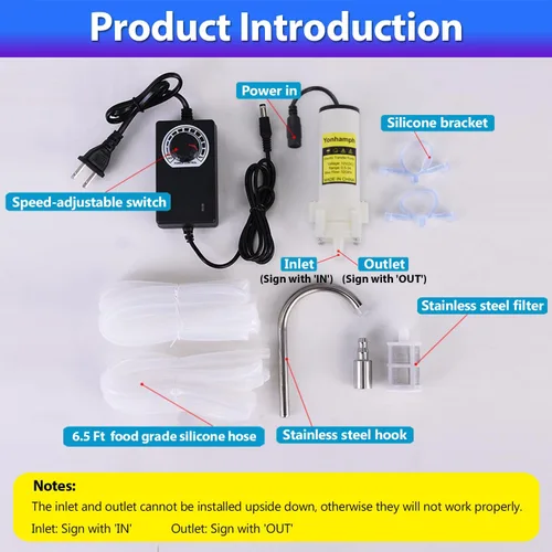 Vista 4 de Bomba eléctrica de transferencia de agua de 110V, velocidad ajustable para máquina de hielo, máquina de café, refrigeración por agua, sifón