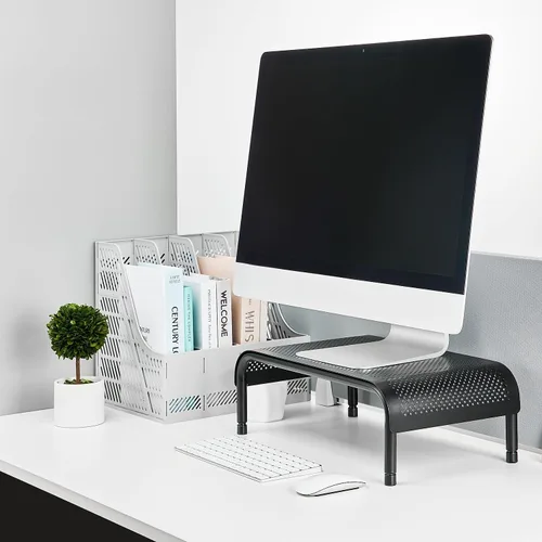 Vista 4 de Staples TECH Soporte de monitor de acero ajustable, elevador ergonómico