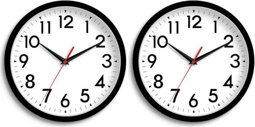 Vista 20 de DAXSMY Reloj de pared analógico pequeño de 8 pulgadas, silencioso, sin tictac, funciona con pilas, moderno, simple, decorativo, para cocina