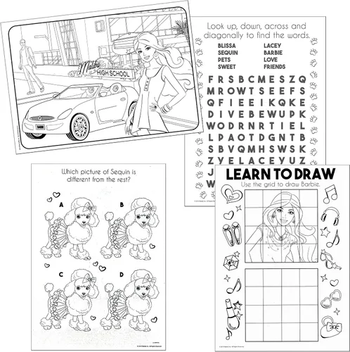 Vista 3 de Lazy Days Barbie Live Life with Love - Libro para colorear y actividades - 96 páginas