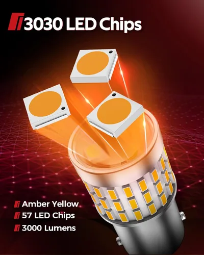 Vista 8 de Torchbeam Bombillas LED 1156 de señal de giro, CANBUS sin errores, reemplazo para P21W BA15S 1156A 1156NA 7506 1141, 12V-24V ámbar amarillo bombilla