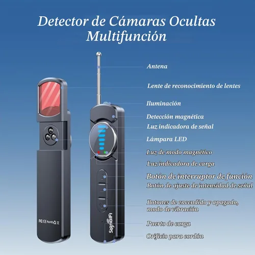Vista 5 de Detector de cámara oculta, detector mejorado del perseguidor de GPS con Detector espía y detector de errores Protector de privacidad portátil