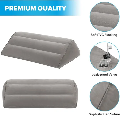 Vista 5 de USHMA Almohada inflable de cuña de rodilla para dormir de espalda, almohada debajo de la rodilla para dormir de espalda, cómoda almohada inflable