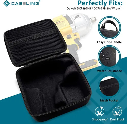 Vista 3 de Caseling Funda rígida para llave de impacto DeWalt DCF900B, DCF899HB, DCF899B, DCF899P1 20V MAX XR de 1/2 pulgada de alto par - Soporte