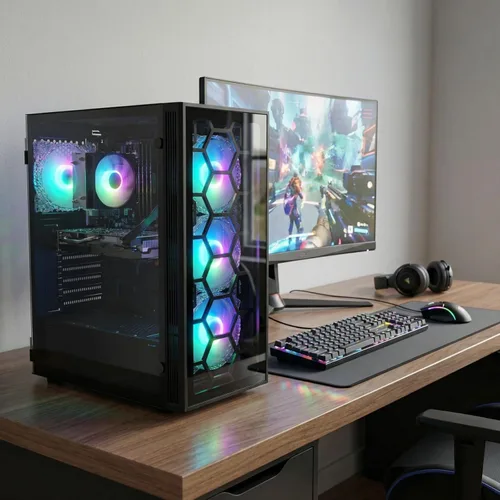 Vista 5 de Escritorio para PC para juegos STGAubron, R7 5700X, RTX 3050 6G, 16G DDR4