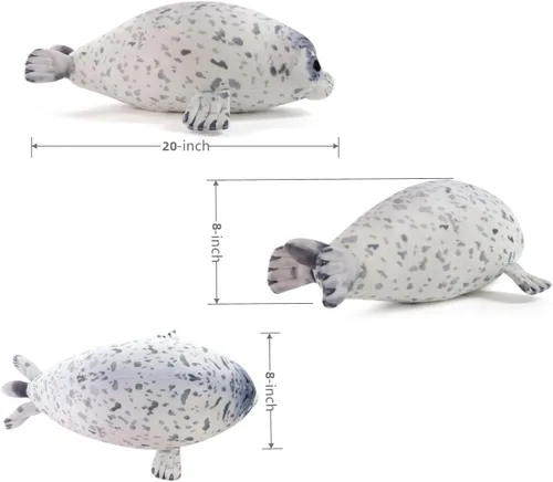 Vista 3 de Sew Butiful Juguete de peluche de foca, lindos peluches, almohada de peluche de foca de 12 pulgadas, regalo para niñas, niños, cumpleaños, Navidad