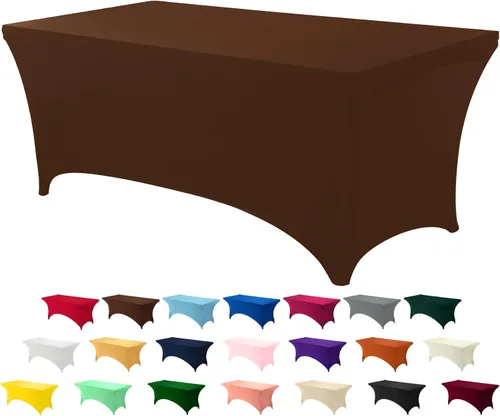 Vista 62 de Utopia Kitchen Mantel rectangular de spándex de 4 pies [1 unidad, negro] 200 GSM elástico, ajustado, lavable y resistente a las arrugas, cubierta