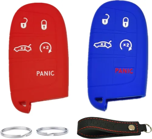 Vista 7 de Funda de silicona para mando a distancia con 5 botones para Jeep Grand Cherokee Dodge Challenger Charger Dart Durango Journey Chrysler 300. Número 2