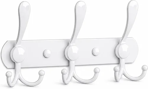 Vista 14 de YUNISS Perchero montado en la pared, 3 ganchos triangulares de acero inoxidable para abrigos, sombreros, batas, toallas en recibidor y entrada Negro