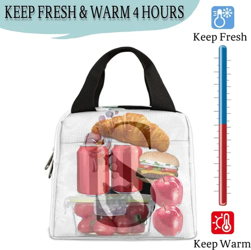 Vista 5 de Bolsa de almuerzo con inicial S, bonita bolsa de almuerzo aislada, reutilizable, para adultos, mujeres, hombres, trabajo, pesca, playa, picnic