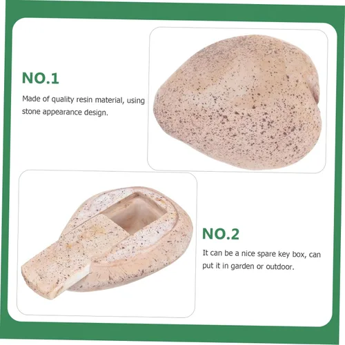 Vista 6 de Faux Rock Key Hider - Funda de almacenamiento para llaves de jardín, figura de roca falsa para exteriores