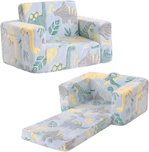 Vista 16 de Tiita Sofá para Niños, Silla Sofá para Niños 2 en 1, Sofá Convertible para Niños Pequeños a Tumbona, Sofá de Bebé Desplegable, Cama Silla