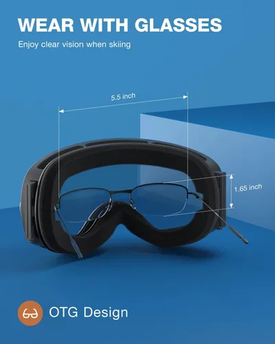 Vista 6 de ZIONOR X - Gafas de esquí - Gafas de snowboard con lente desmontable OTG para hombres, mujeres y adultos