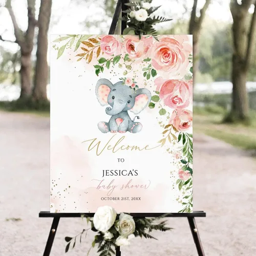 Vista 10 de Cartel de bienvenida de cactus para baby shower, suculenta baby shower