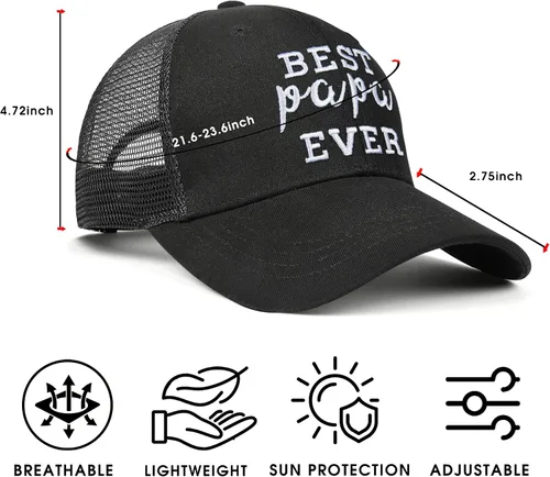 Vista 5 de Sombrero bordado para niña, hija, papá, para hombres, Día del Padre, regalos de cumpleaños de hija para papá, padre o papá, best papa ever