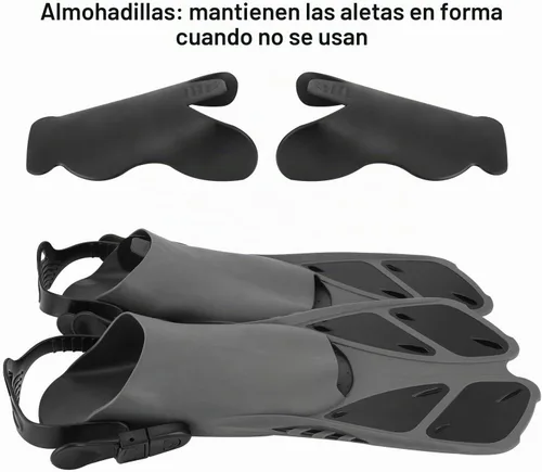 Vista 9 de Oumers Aletas de Esnórquel, Tamaño de Viaje, Correa Ajustable, Aletas de Buceo con Bolsa de Malla y Conector de Hebilla Adicional para Hombres