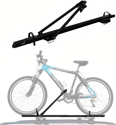 Vista 15 de OMAC Soporte para bicicleta de montaje en techo para coche, portador de bicicleta, universal, con cerradura negra