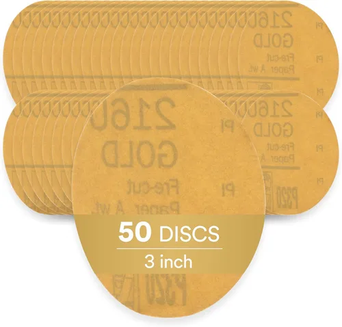 Vista 8 de 912 Hookit disco de arena P5A de 3" color oro de 3M, P220, 3, Dorado