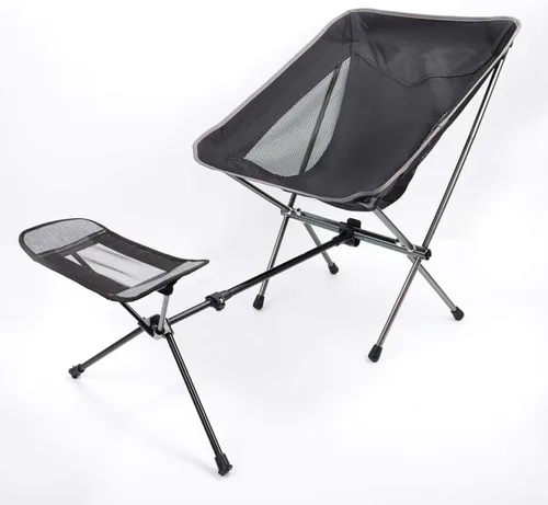 Vista 3 de Silla portátil para camping, reposapiés, ligera, resistente, plegable, al aire libre, picnic, playa, viajes, pesca, mochilero, tela Oxford gruesa