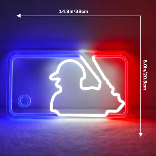 Vista 2 de Letreros de Neón de Béisbol Luces de Neón Letreros Luminosos para Pared Letreros LED Regulables para Dormitorio Habitación de Chicos Club Deportivo