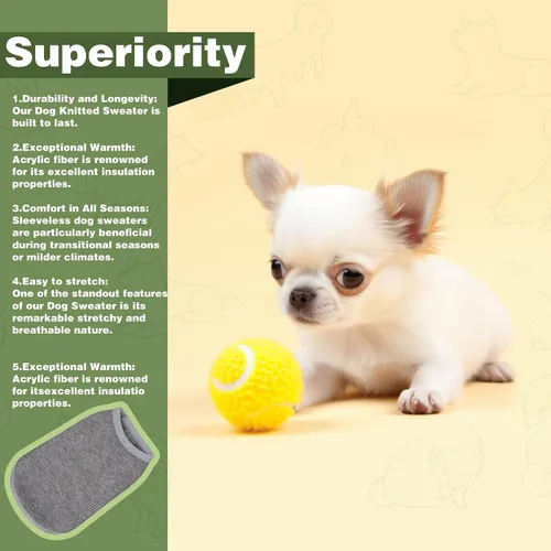 Vista 4 de Camisas para perros acogedoras y funcionales para cachorros pequeños: atuendo beige elástico con diseño fácil de poner, ideal para chihuahuas