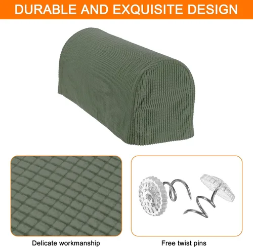 Vista 5 de uxcell Fundas elásticas para reposabrazos antideslizantes para sillas, sofás, fundas de brazo para sofá reclinable, 1 juego con pasadores giratorios