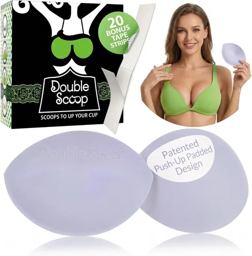 Vista 9 de Double Scoop® Insertos para sujetador de efecto push-up con tiras adhesivas de regalo, implantes mamarios instantáneos, almohadillas de repuesto