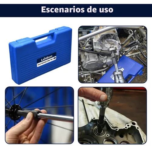 Vista 5 de LainKeen Juego de 12 piezas de extractor de rodamientos en agujeros ciegos, kit de extractor de rodamientos internos, juego de extractor
