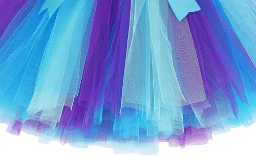 Vista 6 de WonderBabe Mermaid Tulle Tutu Dress for Girls Halloween Birthday Party Costume Princess Mermaid Dress Up Outfit with Headband