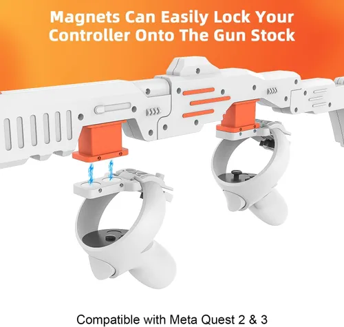 Vista 2 de Tyasoleil VR Handle Accessories for Meta Quest 2 & 3, Humanized Weighted Gun Stock for Oculus Quest 2 & 3, Enhance Control Feel, Realistic FPS