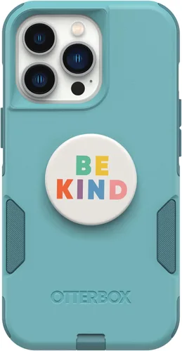 Vista 2 de OtterBox Bundle Commuter Series para iPhone 13 PRO – (forma RIVETING) + PopSockets PopGrip – (BE Kind)