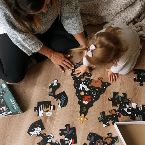 Vista 5 de Wee Gallery Rompecabezas de piso, rompecabezas jumbo de 24 piezas para niños pequeños, actividad de aprendizaje temprano, desarrollo de habilidades