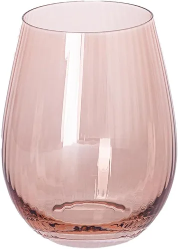 Vista 2 de Mary Square 47876 Vaso de copa de champán espumoso de 12 onzas, color rosa rosa acanalado