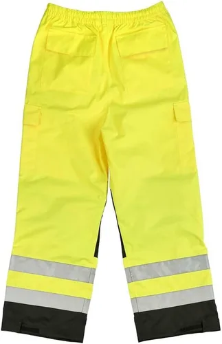 Vista 5 de SAFEGEAR - Pantalones de lluvia de clase E, alta visibilidad con cinta reflectante, cumple con ANSI/ISEA 107-2015