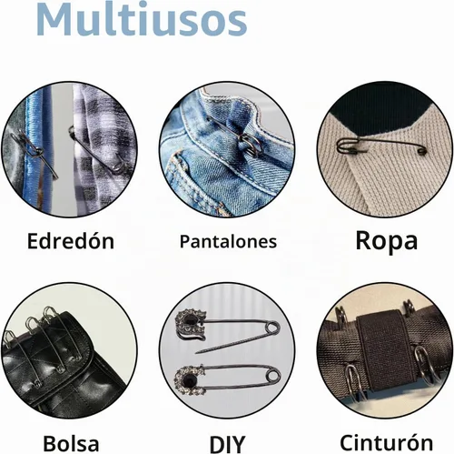 Vista 4 de Paquete de 15 pasadores de seguridad de acero negro resistentes de 2 pulgadas para ropa y manualidades