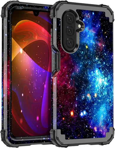 Vista 12 de Miqala Funda para Galaxy A14 5G, que brilla en la oscuridad, tres capas, resistente, a prueba de golpes, protección completa, parachoques