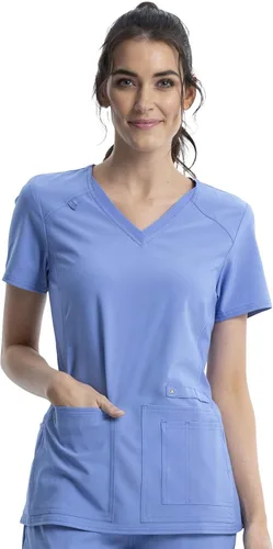 Vista 17 de Cherokee Top médico médico Iflex con cuello en V Panel Top CK605 Negro